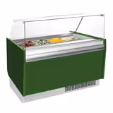 Ice Cream Serve Over Counter | LIAM - 1560mm - Static cooling - with LED lighting - for 13+13 x 5 litres Napoli pans - Green
