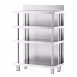 Bar-Arbeitstisch - Edelstahl - 800x600mm - mit 4 Ablagen