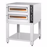 Elektrische pizzaoven (volledig chamotte) - 1140x940x1550mm - 2 kamers - 2x4 pizza’s Ø34cm - tot 450°C - Handmatig - incl. onderstel