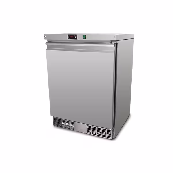 Onderbouw vrieskast RVS PREMIUM - 595mm - 110liter - tot -18°C tot -20°C - met 1 deur - geforceerde koeling