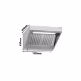 Commercial Wall-Mounted Extraction Canopy - 1000mm - with Baffle Filters & LED Lighting