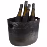 Wiaderko do szampana - Aluminium - 7L - zewn. Ø 300mm - Wysokość: 230mm - Czarny - z uchwytami