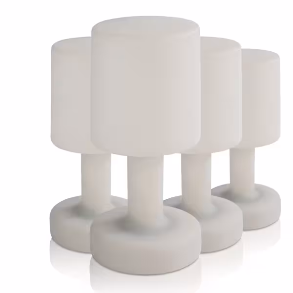 (4 stuks) Tafellamp - FINN Mini - LED - oplaadbaar - draadloos - geschikt voor buiten - IP54 - dimbaar in 3 standen - Ø120mm - Wit