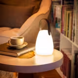 (4 pz) Lampada da tavolo LED ricaricabile - NIELS MINI - dimmerabile a 3 livelli - IP54 - per interno/esterno - Ø 110mm - Bianco