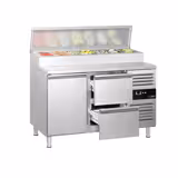 Zubereitungstisch PREMIUM - 1360mm - 1 Tür & 2 Schubladen - für 7x GN 1/3