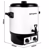 Wasser- & Glühweinkocher - 27 Liter - 1,8 kW - Weiß - mit Ablasshahn & Timer