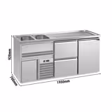 Biertoog Premium PLUS - 1950x700mm - 1 deur & 2 laden
