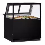 Koeltoonbank KAISA - 1000x1048mm - 280 liter - kleur zwart - dubbel glas - achterzijde 2 schuifdeuren - rechte ruit