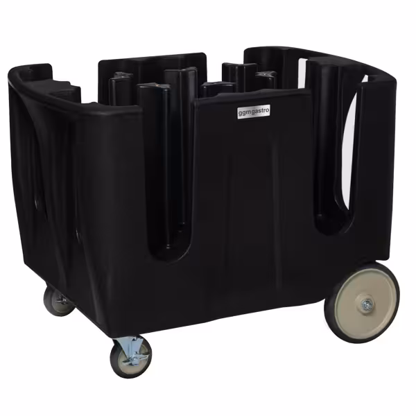 Bordenstapelaar - verrijdbaar - onverwarmd - voor Ø180-325mm borden - 180-400 borden - 1100x710x800mm - zwart granieten werkblad