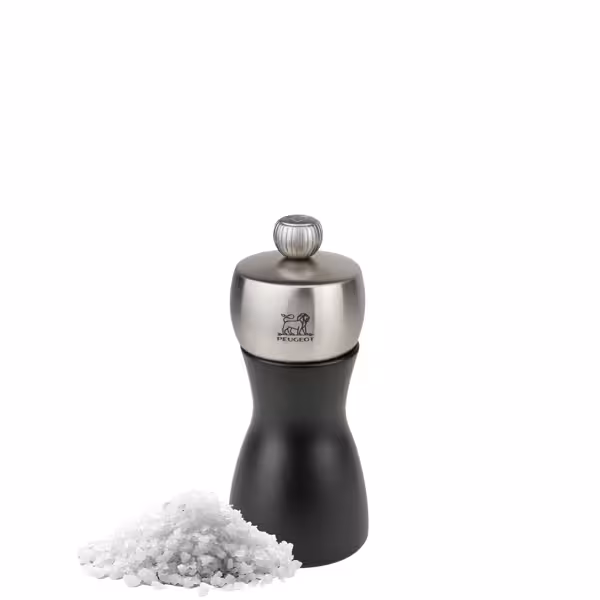 (6 sztuk) PEUGEOT | FIDJI – Młynek do soli – drewno – czarny matowy – wysokość: 120 mm