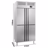 Commercial Refrigerator Stainless Steel PREMIUM – GN 1/1 – 745L – R290 – -2° to +8°C – 4 doors