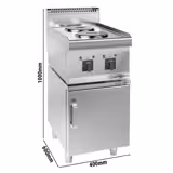 Elspis - 2x runda plattor (4 kW) - inkl. Underskåp med 1 dörr