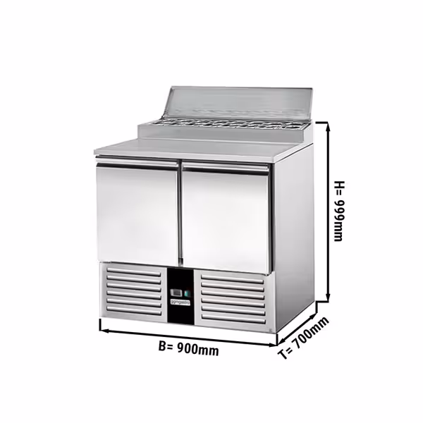 Zubereitungstisch Mini PREMIUM - 900mm - für 5x GN 1/6 - 2 Türen
