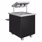 Cutlery and crockery trolley DANZIG - 700 mm - with tray slide - black