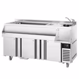 Tavolo frigo bar per cocktail e bevande - 1600 mm - 235 litri - 3 porte e presa da 230 V