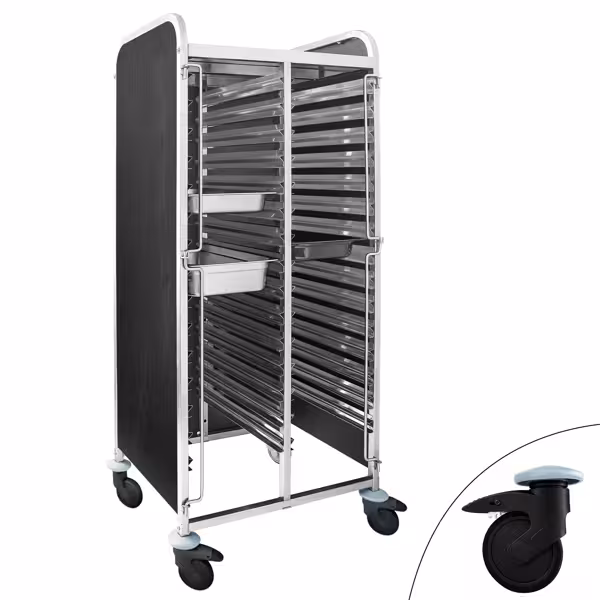 Tablettwagen - für 30 Tabletts GN 1/1 - mit leisen Rollen