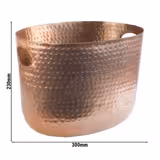 Pezsgősvödör - Alumínium - 7 l - külső Ø 235 mm - Magasság: 230 mm - réz színű - kalapált felület, oldalsó fogásokkal
