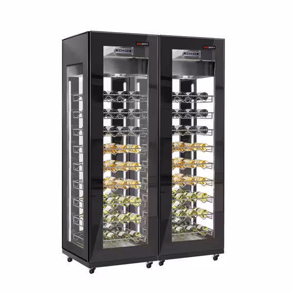 (2 Stück) Panorama-Weinkühlschrank - 2 Klimazonen - 800 Liter - max. 162 Flaschen