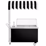 Carrettino dei Gelati - 1570mm - con Lavello - per 7x Vasca da gelato da 5 Litri