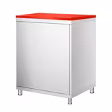 Gesloten RVS werktafel KOPENHAGEN PREMIUM - 600x600mm - met 1 deur 