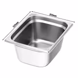 (6 sztuk) Pojemniki ze stali nierdzewnej GN 1/2 – wysokość: 150 mm