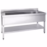 Vaskeborde til gryder med underhylde 1,2 m - 1 vask L 95 x B 42 x D 35 cm