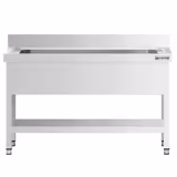 Rvs extra diepe spoeltafel PREMIUM - 1200x600mm - met onderschap & 1 spoelbak - met achteropstand