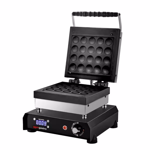 Waffle makinesi - Tekli - Dijital - 1,2 kW - Şekil: Poffertjes