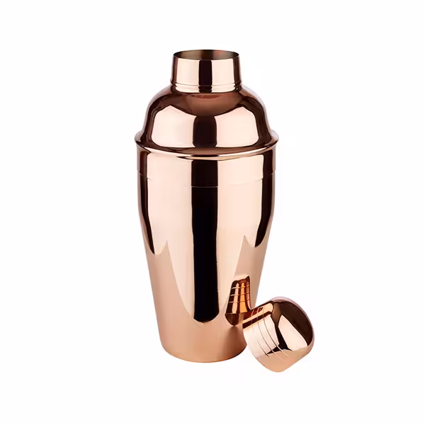 (6 stuks) Cocktailshaker - 3-delig - koperkleur - 0,5L