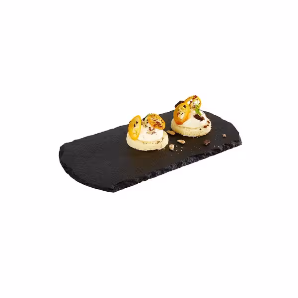 (6 kpl) Tarjoilualusta - STARTER - Luonnonsliuske - 200x100 mm - Musta