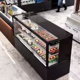 Kühl-/ Fleischvitrine MADRID - 1000mm - Doppelverglasung - mit 2 Ablagen - Schwarz Matt