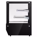 Vetrina refrigerata da banco - 160l - 900mm - Doppio vetro; 2 porte scorrevoli in vetro - vetro dritto - con 2 ripiani - 4 lati vetro; LED interni - Nero