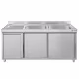 Chiuveta - 1600x700mm - cu coș de gunoi și 2 chiuvete pe dreapta