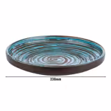 (6 st) CANCUN - Tallrik - melamin - Ø 23 cm - blå/brun