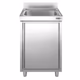 Evyeli Dolaplı Tezgah PREMIUM - 600x600mm - ile 1 evyeli orta evyeli