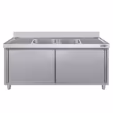 Lavello armadiato ECO - in acciaio inox - 2000x600mm - 2 vasche