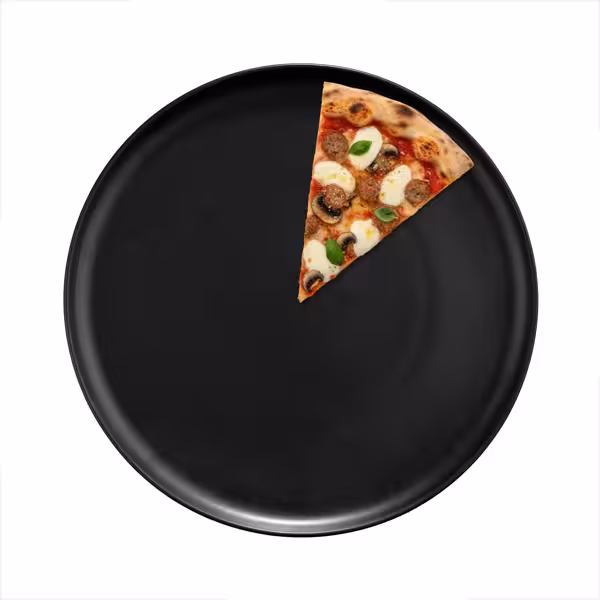(12 szt.) Talerz do pizzy - Porcelana - Ø 310mm - Czarny