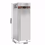 Suklaajääkaappi Ruostumaton teräs PREMIUM - GN 2/1 - 700 l - +12…+18 °C - mitat 1 ovi - schokolaadille, kiertoilmajäähdytys, automaattinen sulatus, digitaalinen termostaatti, R290, sisävalaistus