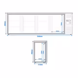 Masă de răcire pentru bar și băuturi ECO - 2542mm - cu 4 uși - negru