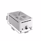 Bain-marie op gas - 2,75 kW - 1x GN 1/1 met 150mm hoogte