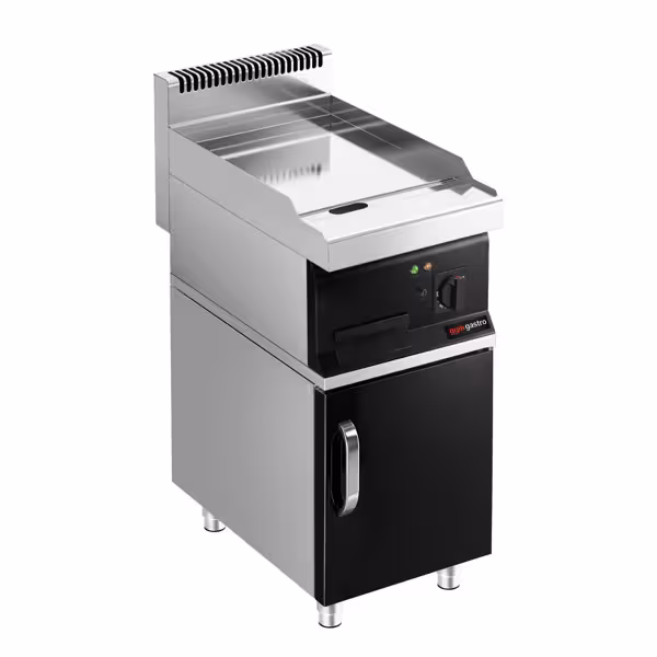 Elektrische bakplaat - hardverchroomde plaat - 4,5kW - Glad - Bakoppervlak: 395x535mm - met onderbouw met 1 deur