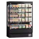 Vitrina mural refrigerada - 1320x700x2000mm - 595L - con 2 puertas batientes de vidrio y 4 estantes - Negro