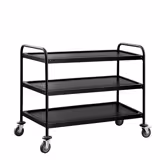 Servierwagen - 1200x600mm - mit 3 Abstellflächen - Schwarz