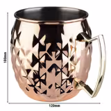 (6 buc) MOSCOW MULE - Cană pentru cocktail Moscow Mule - 500 ml - placată cu cupru - cu mâner