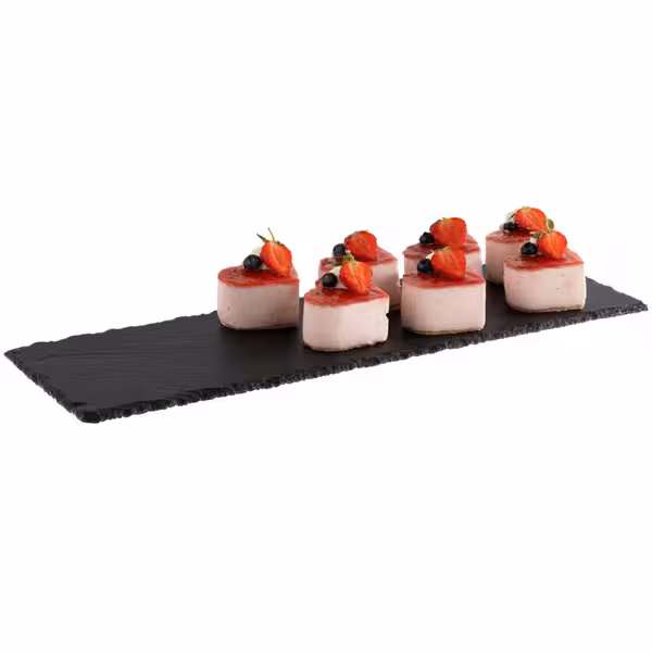 (6 pcs) Slate Serving Board - Natural Slate - GN 2/4 - 6-piece set - 530x162mm - Black