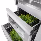 Kühlschrank Edelstahl PREMIUM - GN 2/1 - 700 Liter - mit 1 Glastür & 2 Glasschubladen