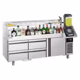 Barkylbänk med cocktailstation - 1600 mm - 235 l - 1 dörr, 4 lådor - 230 V eluttag