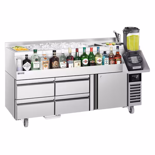 Cocktailasema – 1600 mm - 235 l - 1 ovi, 4 vetolaatikkoa & 230 V pistorasia