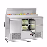 Saladette ECO - 1368x700mm - 2-deurs + 2 lades - voor 8x GN 1/6