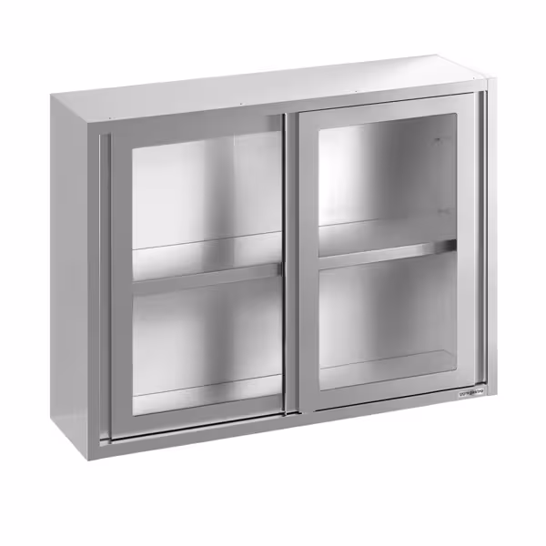 کابینت دیواری استیل - 1200*400 میلیمتر - درب کشویی شیشه ای - 1000 میلیمتر ارتفاع